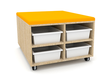 Mobile Bench Cupboard Seat with 8 Trays