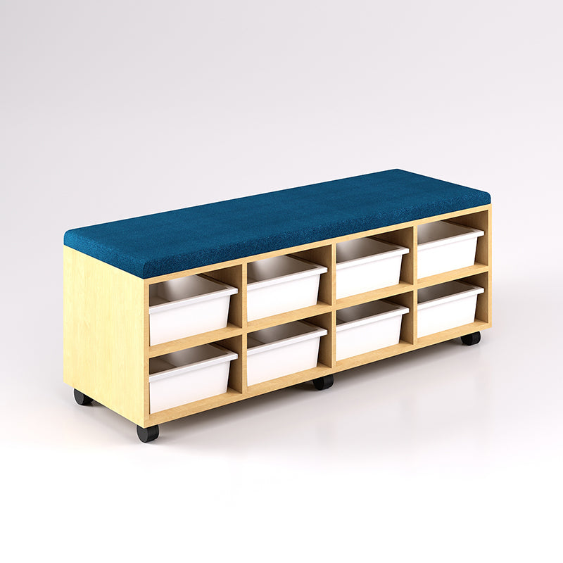 Mobile Bench Cupboard with 8 Trays (Single Sided)