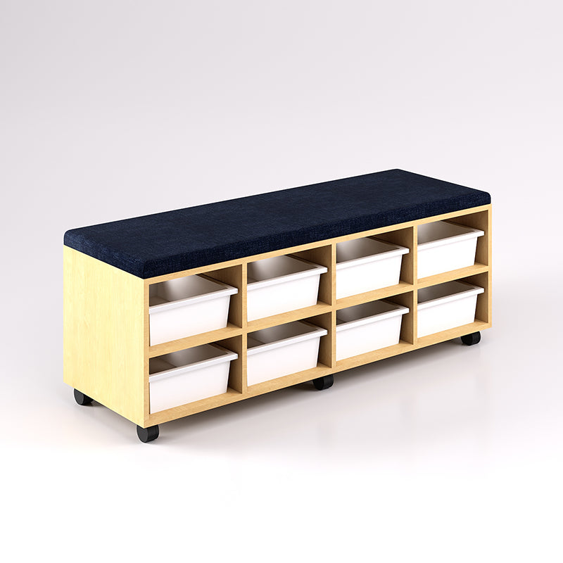 Mobile Bench Cupboard with 8 Trays (Single Sided)