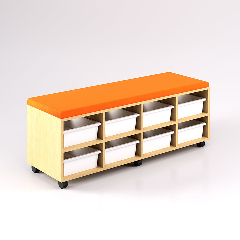 Mobile Bench Cupboard with 8 Trays (Single Sided)