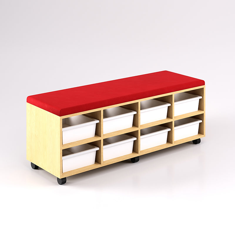 Mobile Bench Cupboard with 8 Trays (Single Sided)