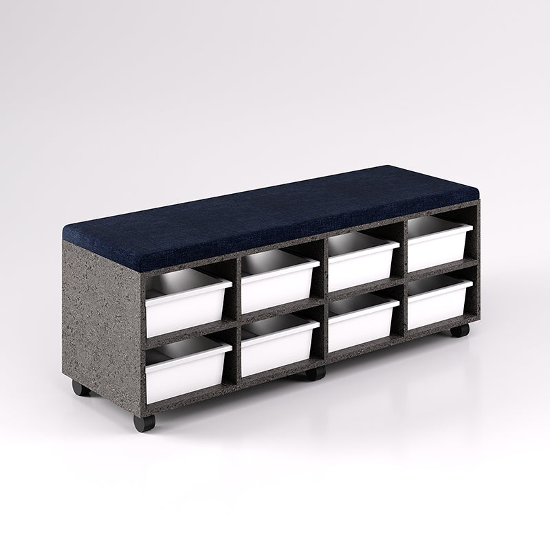 Mobile Bench Cupboard with 8 Trays (Single Sided)