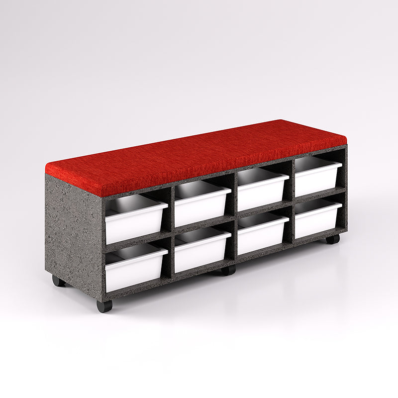 Mobile Bench Cupboard with 8 Trays (Single Sided)