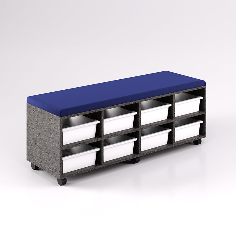 Mobile Bench Cupboard with 8 Trays (Single Sided)