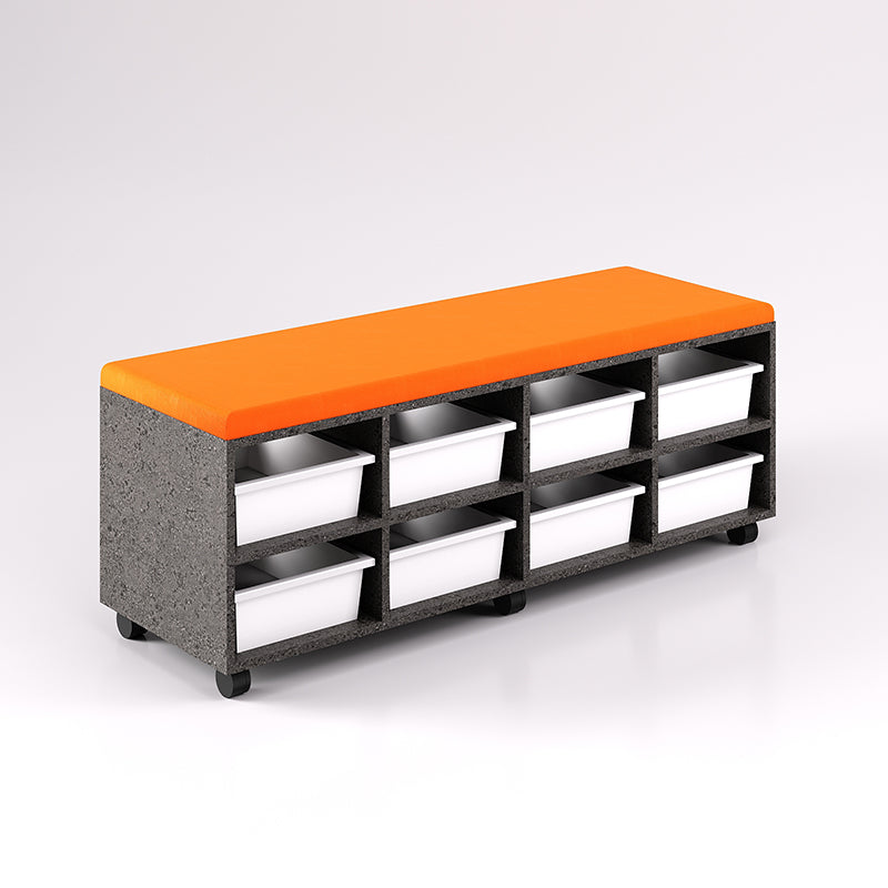 Mobile Bench Cupboard with 8 Trays (Single Sided)