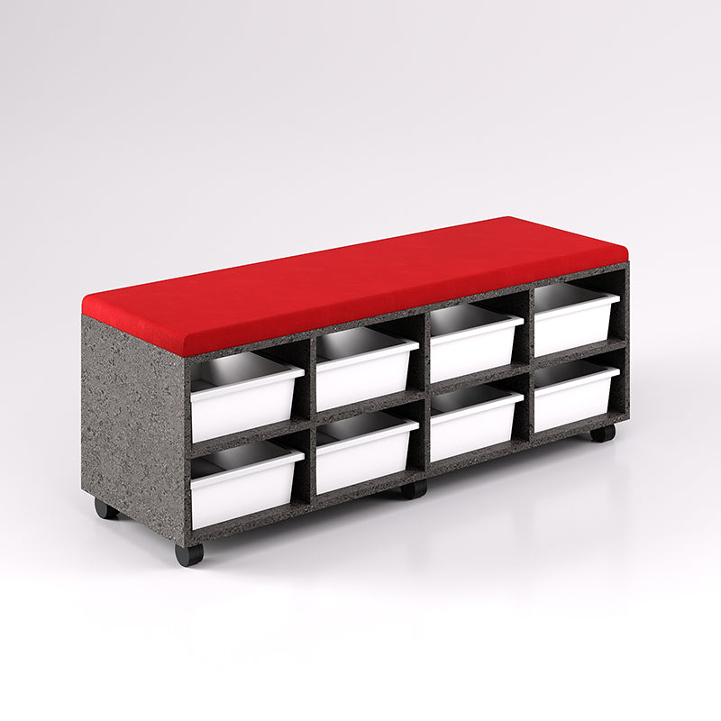 Mobile Bench Cupboard with 8 Trays (Single Sided)