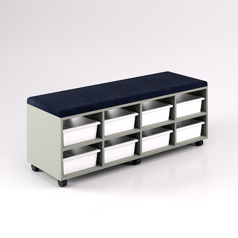 Mobile Bench Cupboard with 8 Trays (Single Sided)
