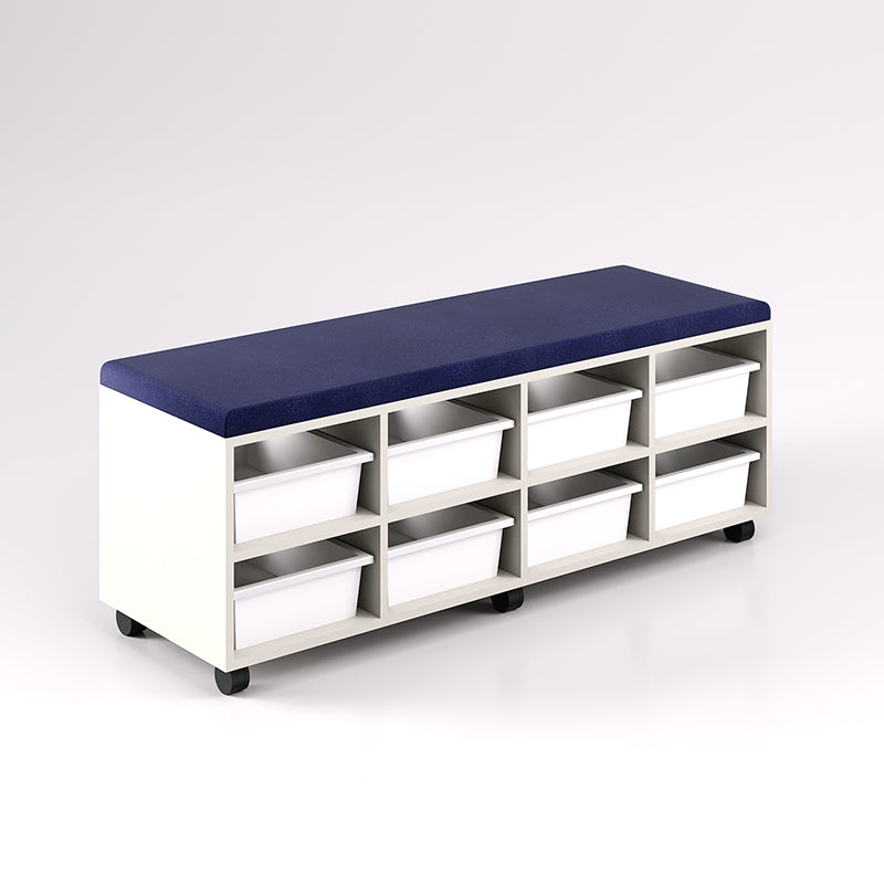 Mobile Bench Cupboard with 8 Trays (Single Sided)