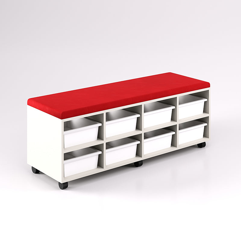 Mobile Bench Cupboard with 8 Trays (Single Sided)