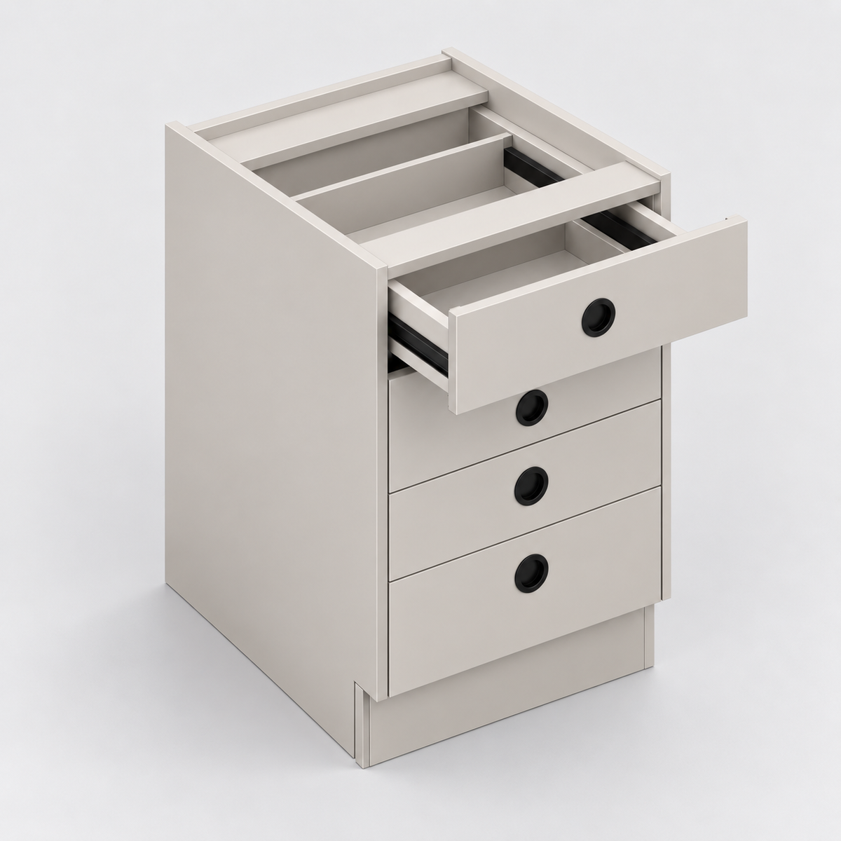 Bench Cupboard Fixed 500 4 Drawer Techno