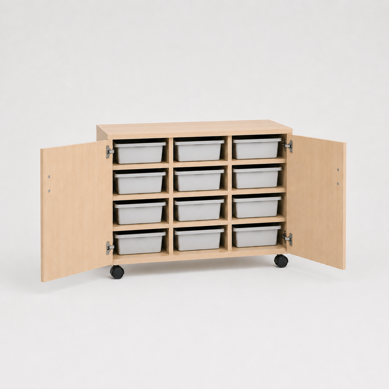 Tote Tray Storage Cabinet - 12 Trays