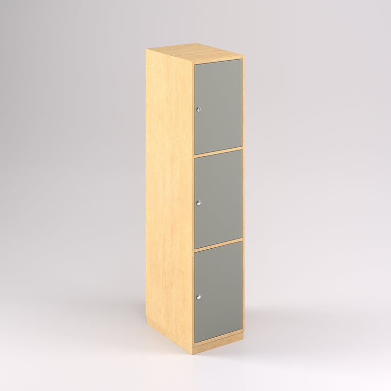 Three Door Vertical Timber Locker