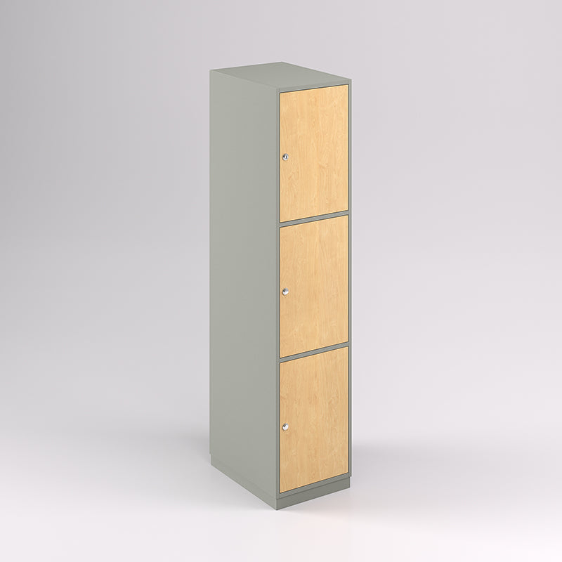Three Door Vertical Timber Locker
