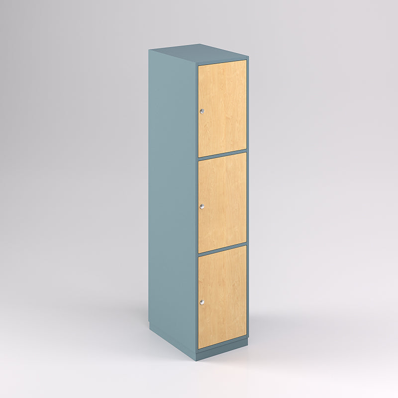 Three Door Vertical Timber Locker