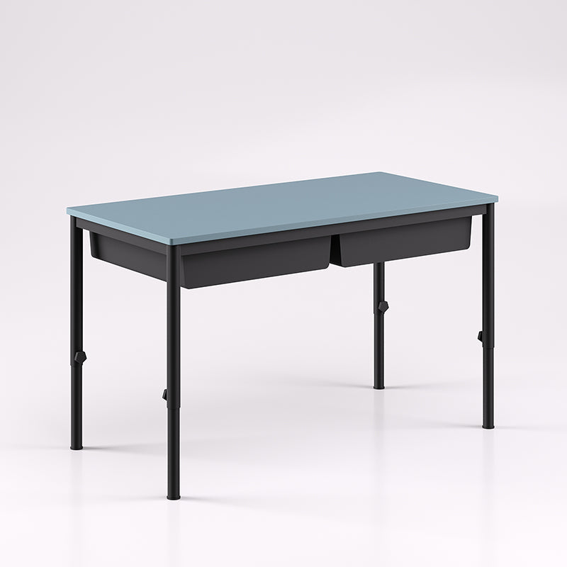 Oxford Student Desk with trays Steel Blue - Batger Australia