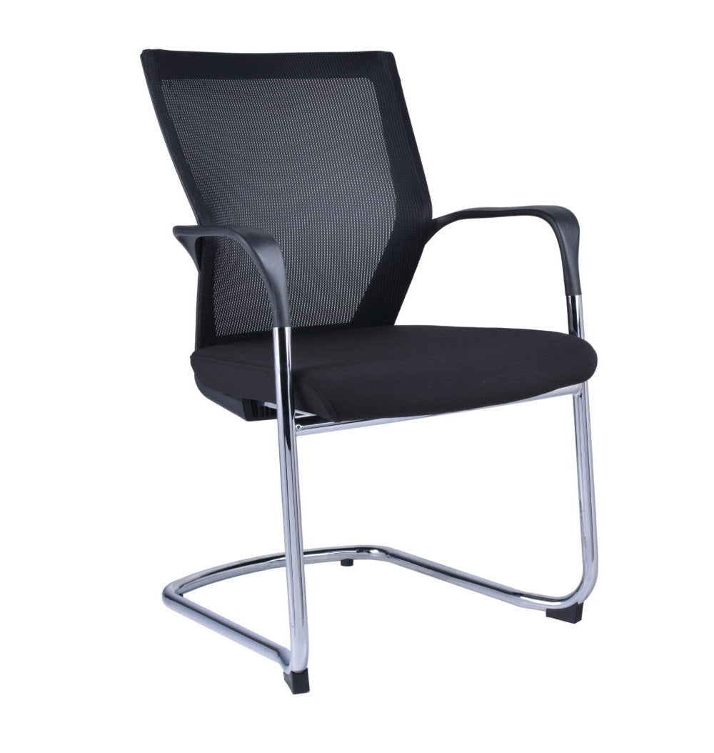 Mesh Back Cantilever Chair Black - Batger Australia