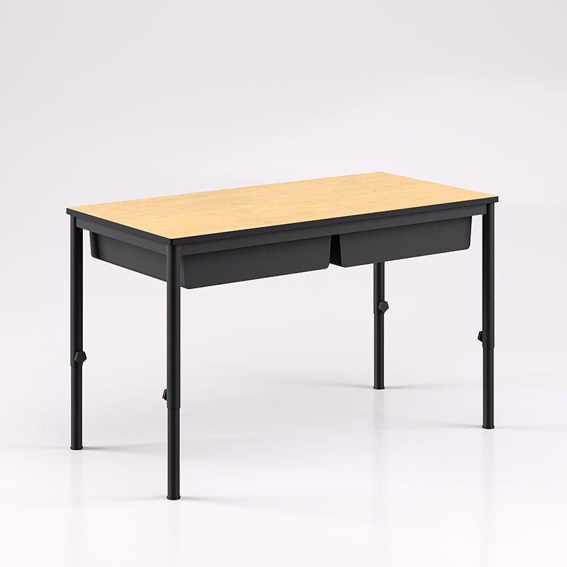 Oxford Dual Desk With Trays Adjustable Height - Batger Australia