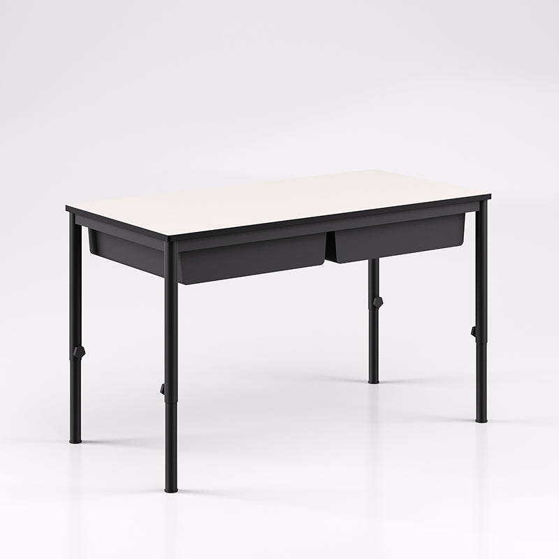 Oxford Dual Desk With Trays Adjustable Height - Batger Australia