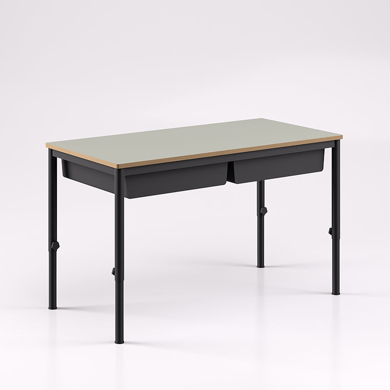 Oxford Dual Desk With Trays Adjustable Height - Batger Australia