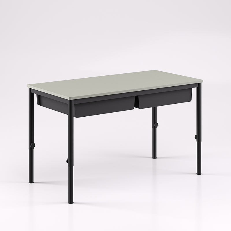 Oxford Dual Desk With Trays Adjustable Height - Batger Australia