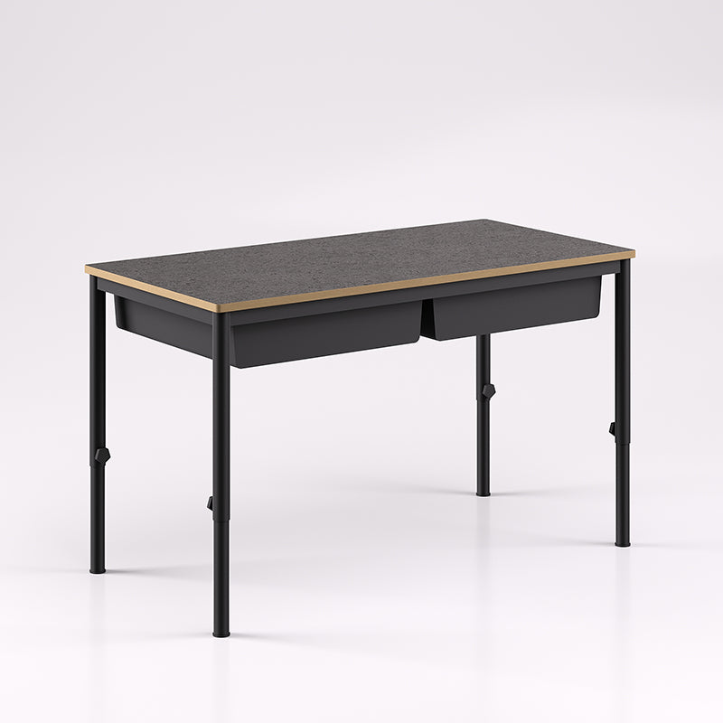 Oxford Dual Desk With Trays Adjustable Height - Batger Australia