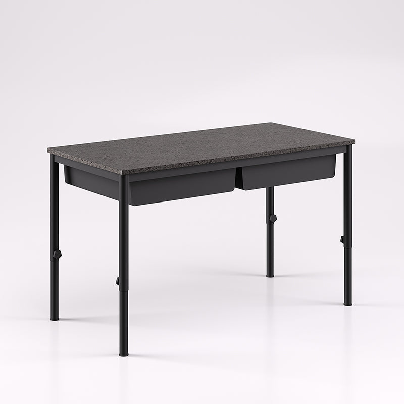 Oxford Dual Desk With Trays Adjustable Height - Batger Australia