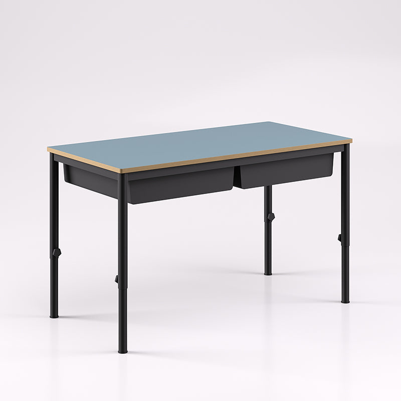 Oxford Dual Desk With Trays Adjustable Height - Batger Australia