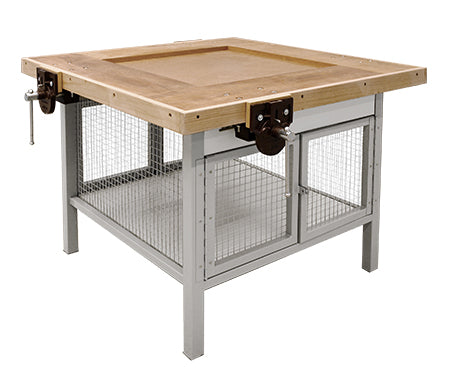 4 Station Woodwork Bench - Mesh Storage - Batger Australia