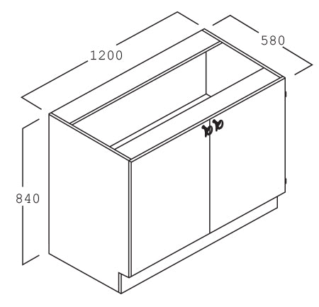 Bench Cupboard 1200 Tech - Batger Australia