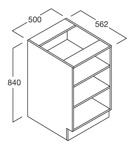 Bench Cupboard 500 Tech 2 Shelves - Batger Australia