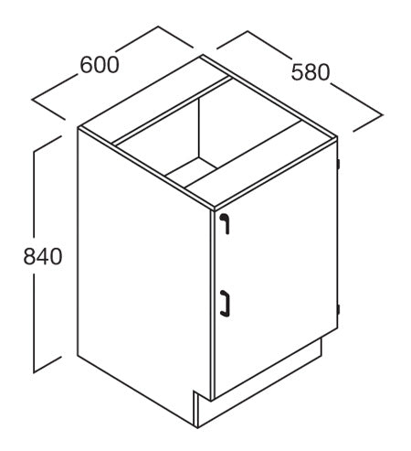 Bench Cupboard 600 - Batger Australia