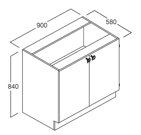 Bench Cupboard 900 - Batger Australia