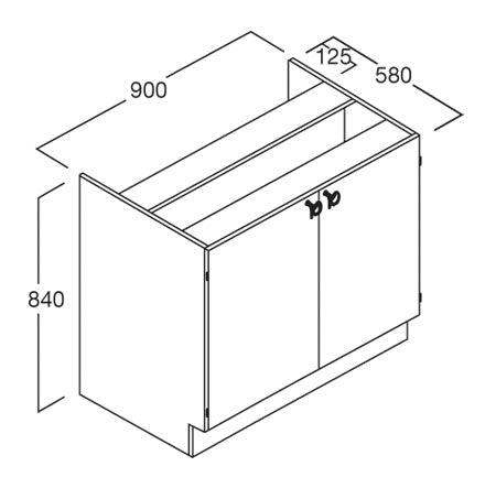 Bench Cupboard 900, Tech Shallow - Batger Australia