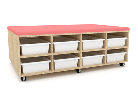 Mobile Bench Cuboard Seat With 16 Trays - Batger Australia