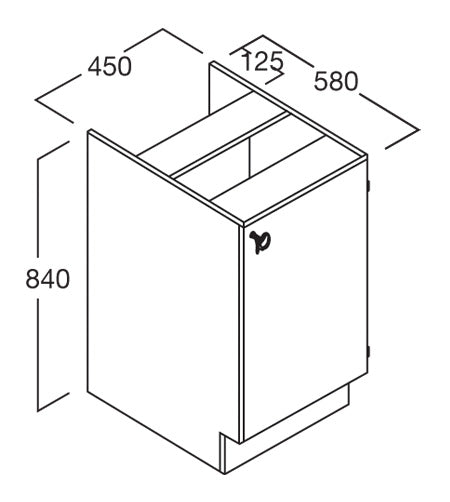 Shallow Bench Cupboard 450 - Batger Australia
