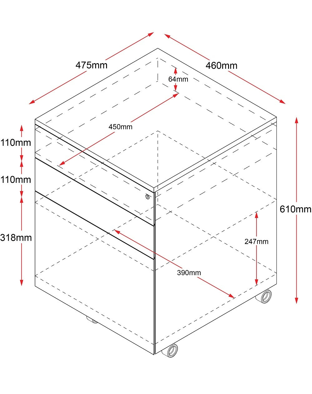 Steel Mobile Pedestal - Batger Australia