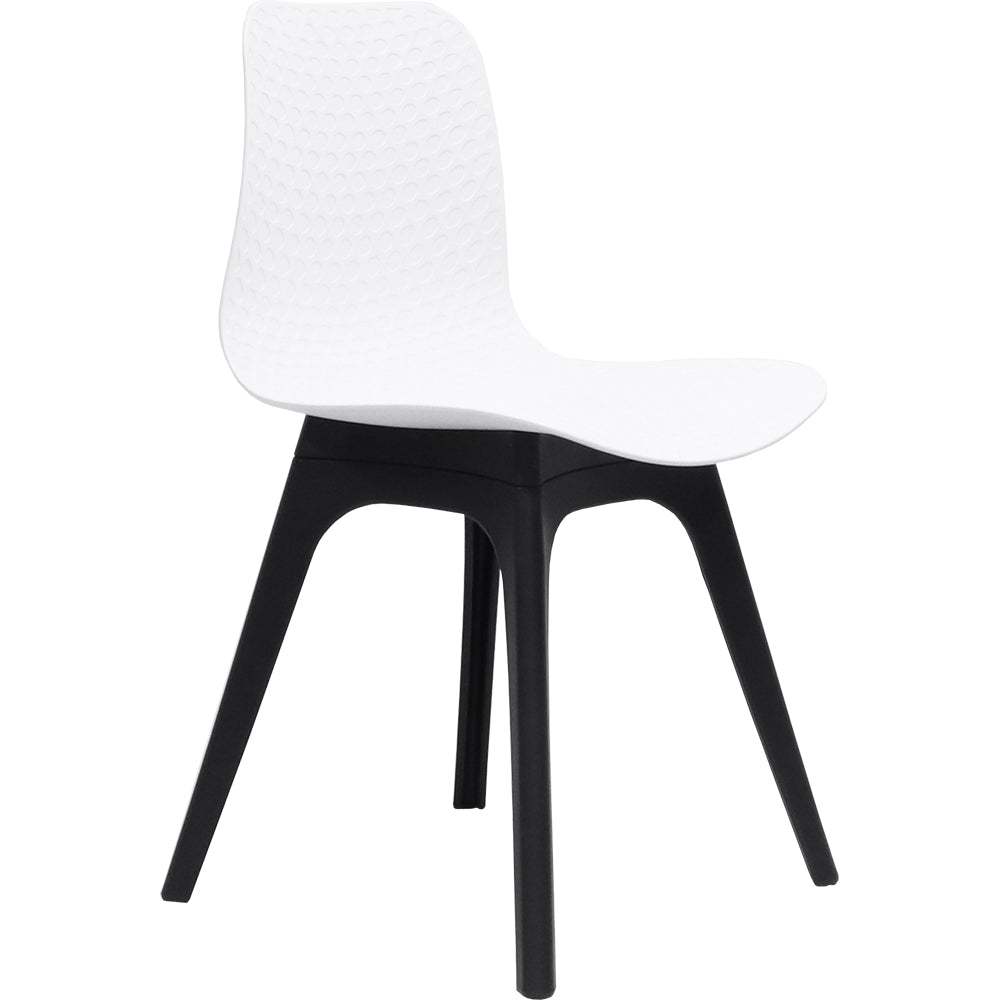 Landon Chair White Shell & Black Base - Batger Australia