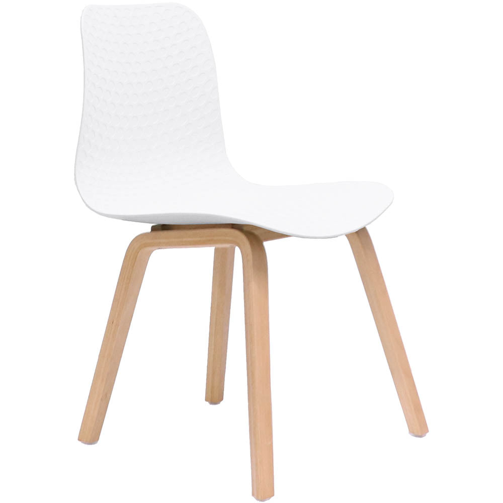 Landon Chair White Shell & Light Oak Timber Base - Batger Australia