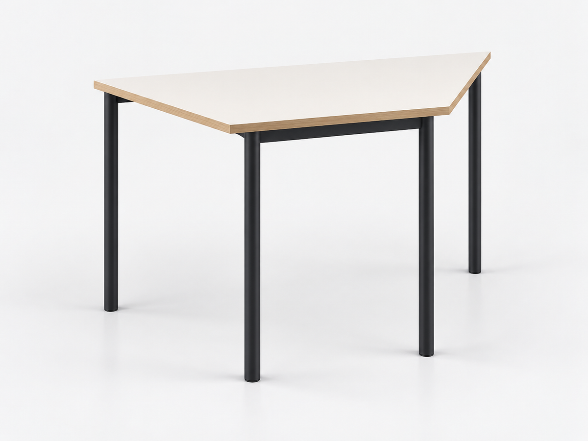 Trap Table Black Frame White Top