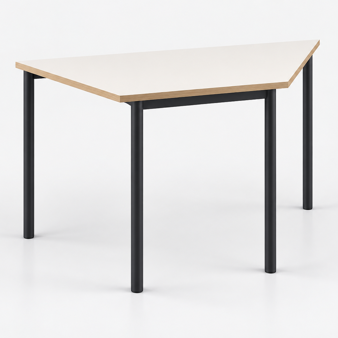 Trap Table Black Frame White Top