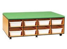 Mobile Bench Cupboard Seat with 16 Trays