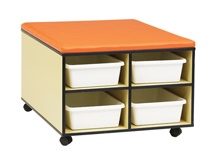 Mobile Bench Cupboard Seat with 8 Trays
