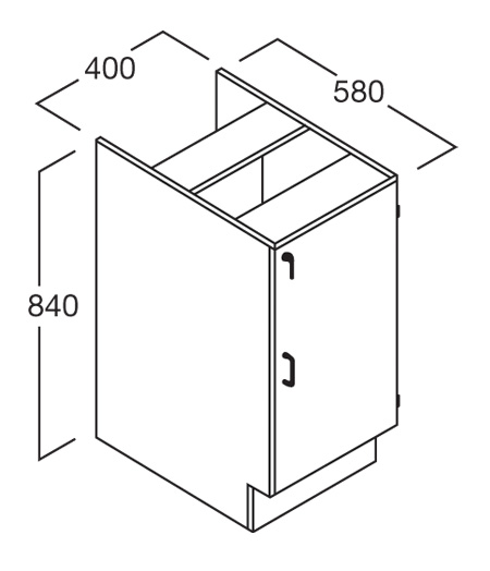 Shallow - Bench Cupboard 400