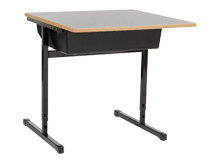 T-Legged Adjustable Single Desk with Slide Out Tray