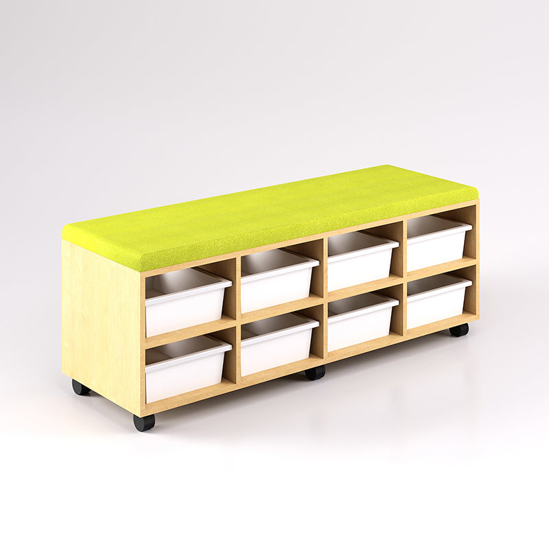 Mobile Bench Cupboard with 8 Trays (Single Sided)
