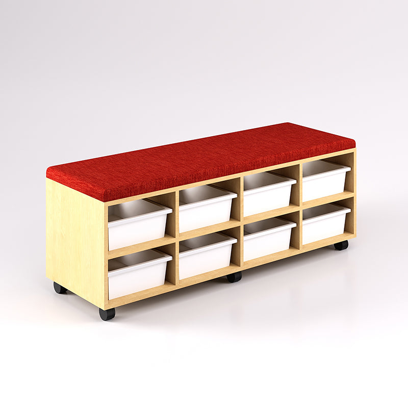 Mobile Bench Cupboard with 8 Trays (Single Sided)