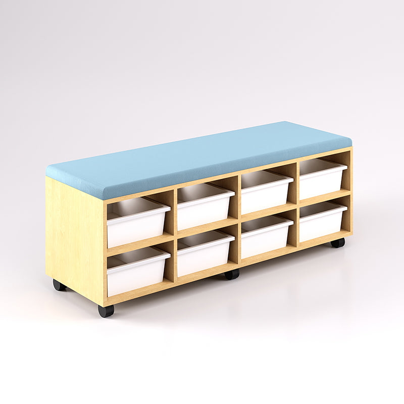 Mobile Bench Cupboard with 8 Trays (Single Sided)