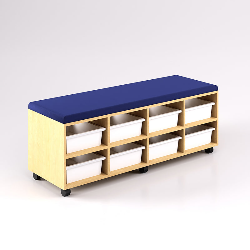 Mobile Bench Cupboard with 8 Trays (Single Sided)