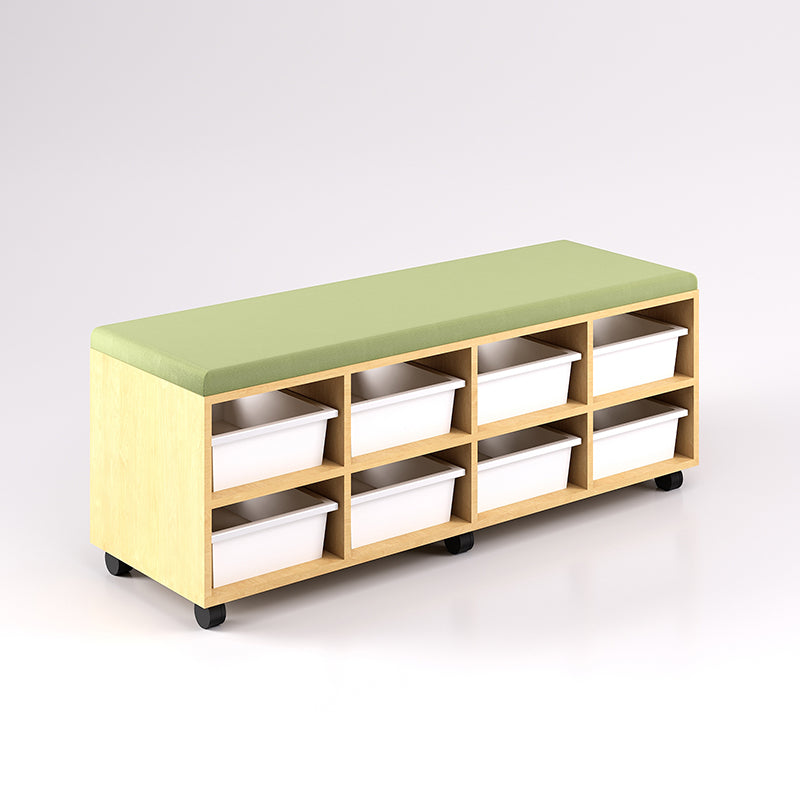 Mobile Bench Cupboard with 8 Trays (Single Sided)