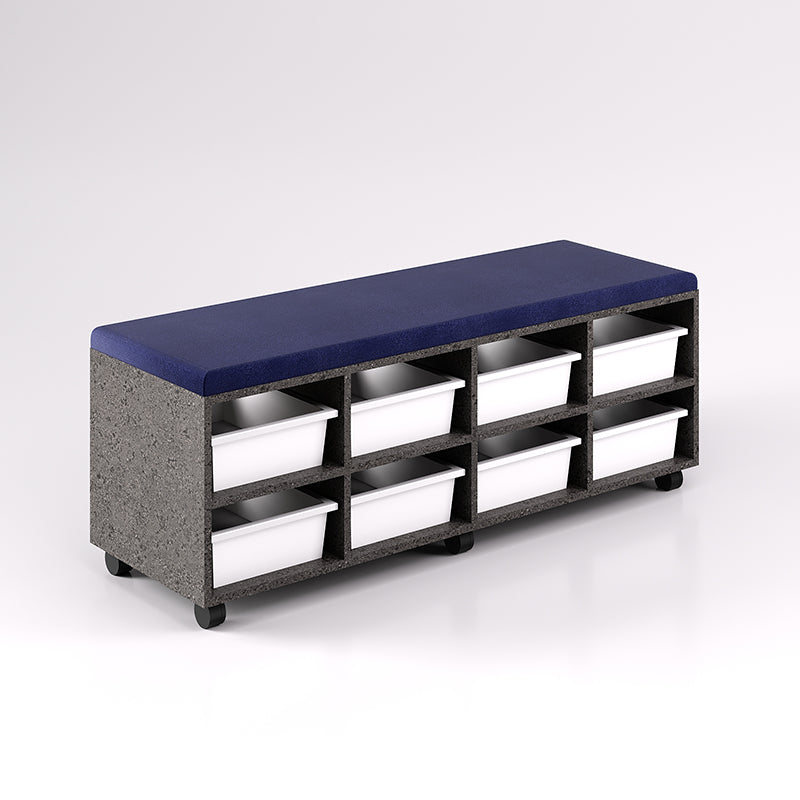 Mobile Bench Cupboard with 8 Trays (Single Sided)